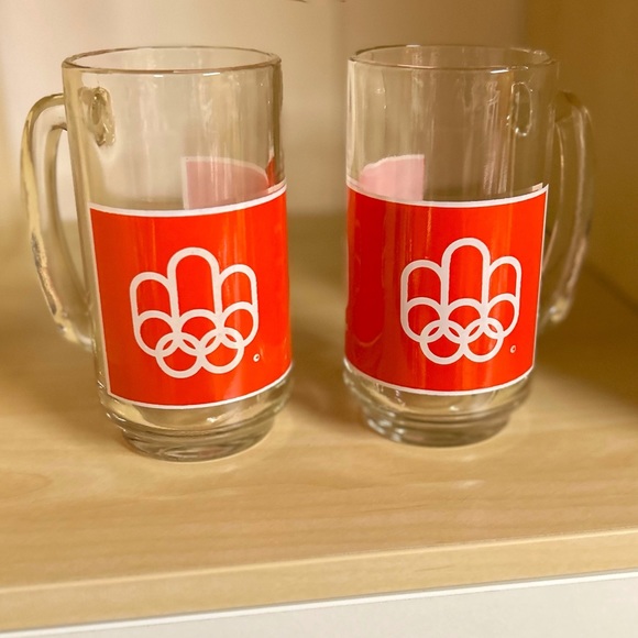 •Never Used• Two 1976 Tall Olympic Games Montreal Drinking Glasses/Beer Mugs - Picture 3 of 7